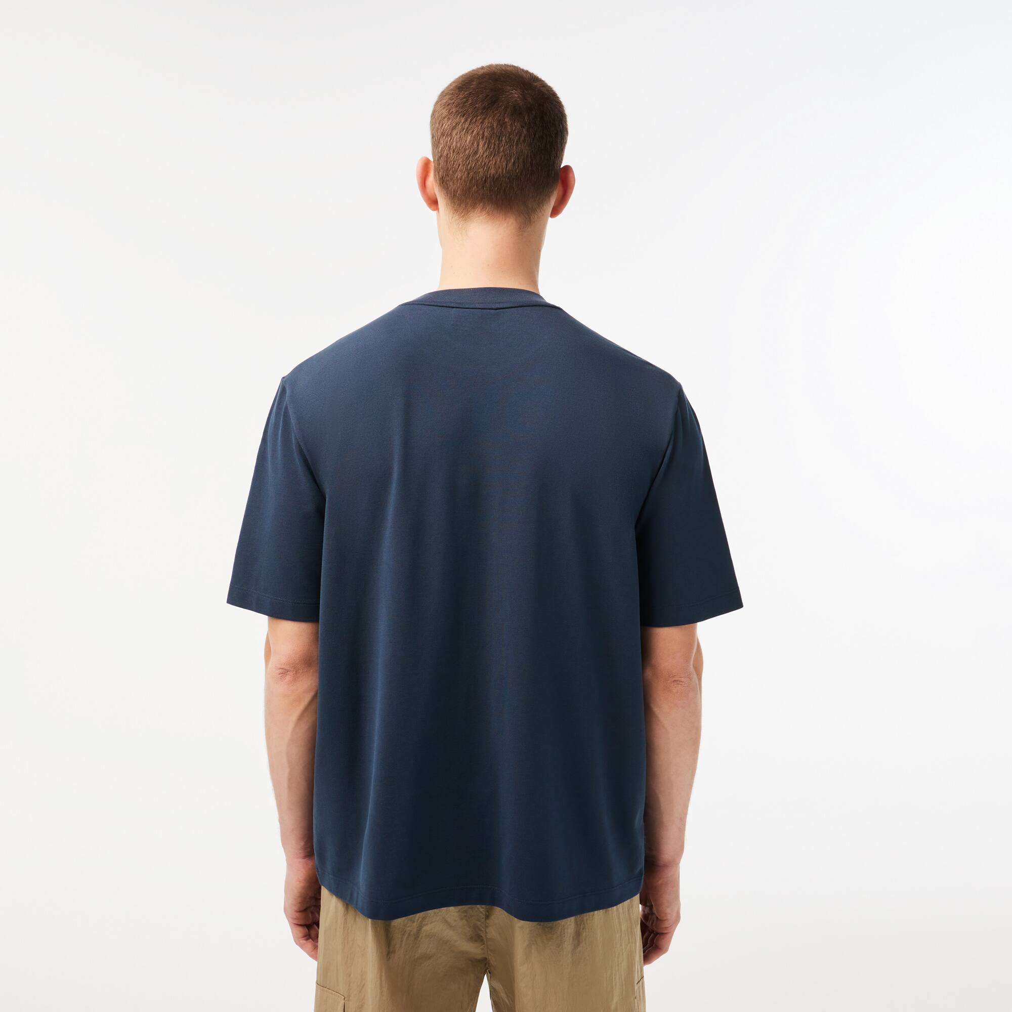 T-shirt homme Lacoste loose fit en piqué de coton biologique T-Shirts - Bleu - Lacoste - Homme