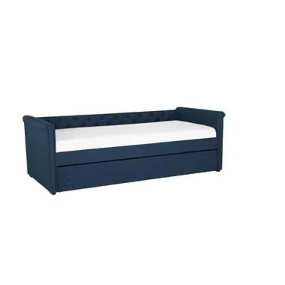 LIBOURNE - Onderschuifbed - Blauw - 80 x 200 cm - Polyester