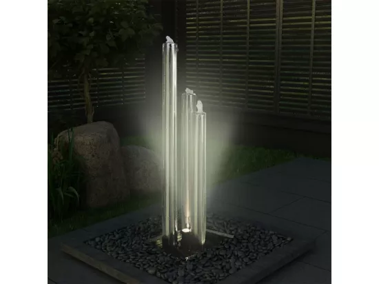 Fontaine de jardin Argenté 48x34x123 Acier inoxydable
