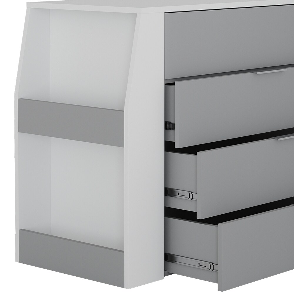Vicco Basteltisch Iva Weiß Grau 98,5 x 80 cm ausklappbar