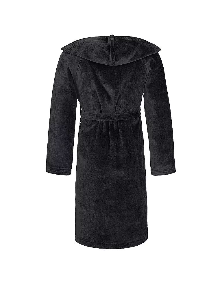 VOSSEN Unisex Bademantel TEXAS Schwarz schwarz