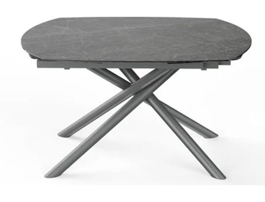 CONCEPT1 - Table Briga gris 130-190x90x76 céramique sur verre