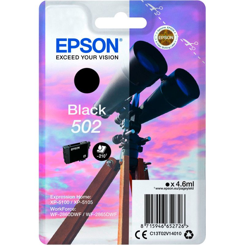 Epson 502 cartouche noire pour imprimante jet d'encre