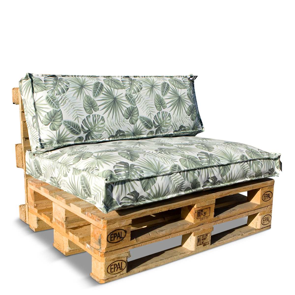 In the mood coussin de palette palm - 120x80x12 cm - pe - vert - set de 2