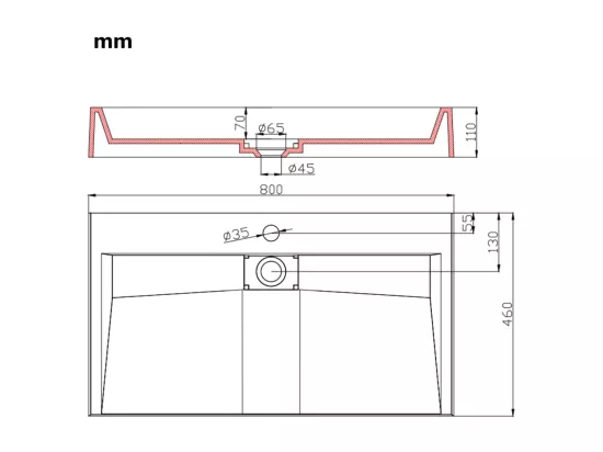 Lavabo salle de bain blanche 80 x 46 x 11 cm 02_0002634