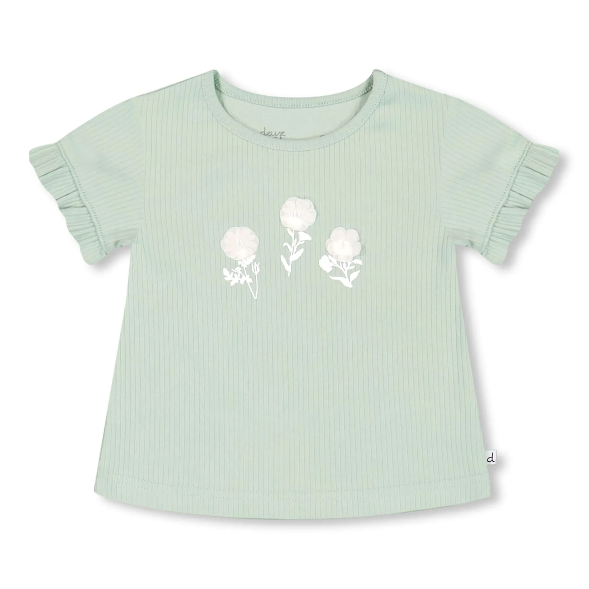 Deux par Deux Tshirt Fleur Côtelé Jasmin 3-6ans