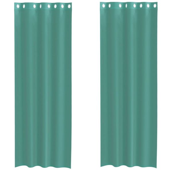 vidaXL Cortinas de Voile com Ilhós 2 Peças Turquesa - 207587754