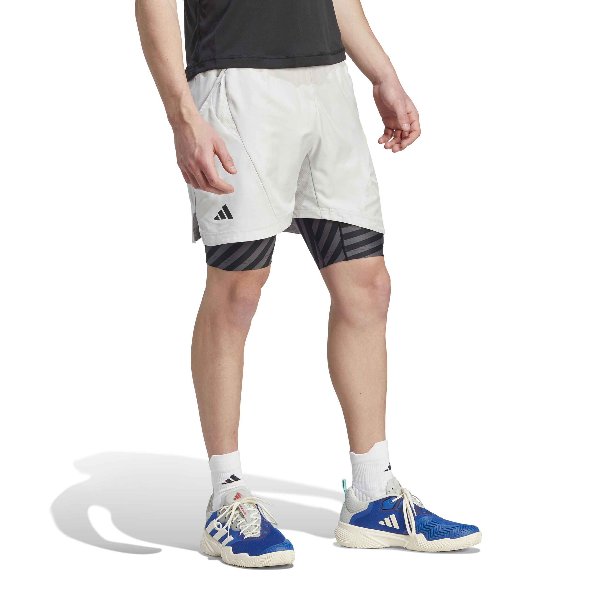 adidas 2in1 Pro Shorts Hommes - Gris Clair , Noir