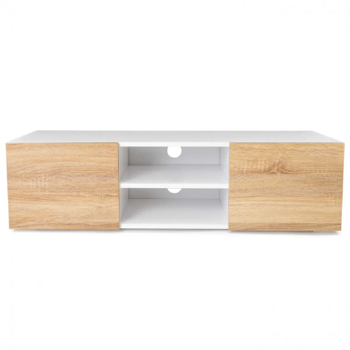 Idmarket Market ELI 113 cm - Blanc/Hêtre