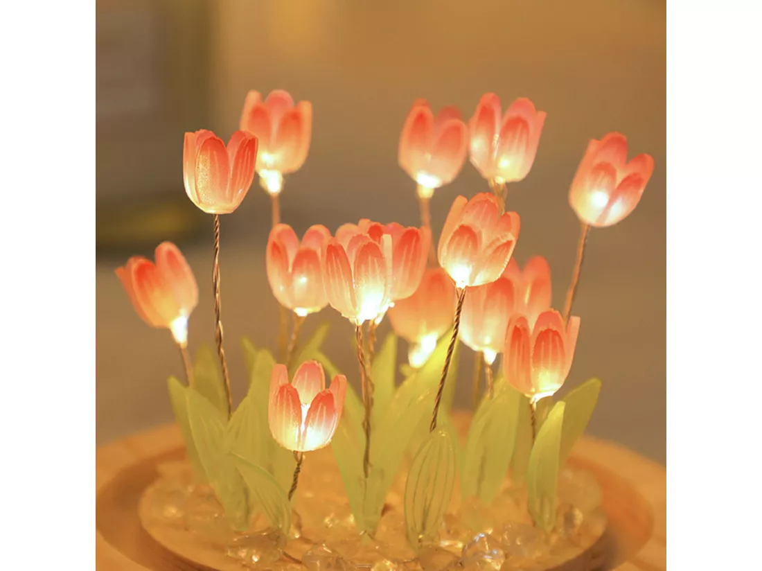 Veilleuse DIY ,Veilleuse Enfant Rechargeable LED,Lampe de Chevet,,Veilleuse tulipe DIY