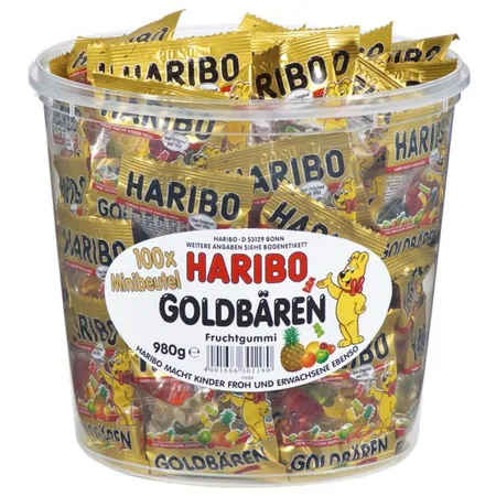 Haribo 745653 - Goldbären Minibeutel 10g, 100 Stück