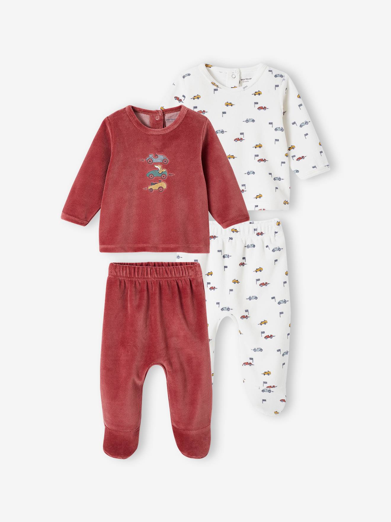 Conjunto de 2 pijamas de veludo com estampa de 
