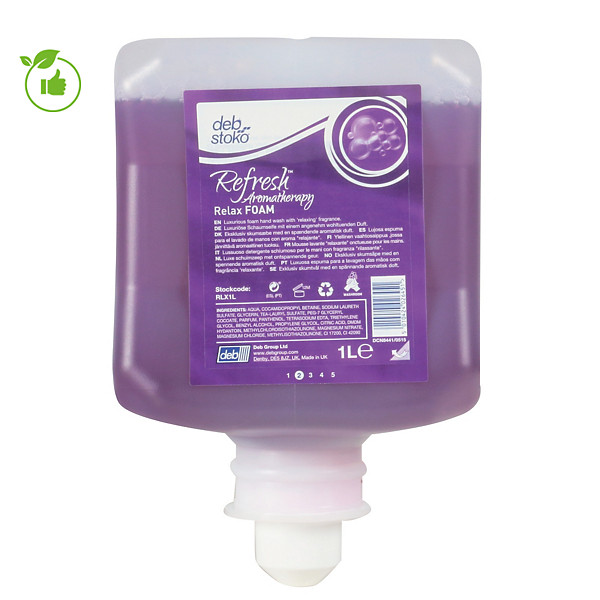 Cartouches savon mousse mains Deb Refresh 1 L, lot de 6