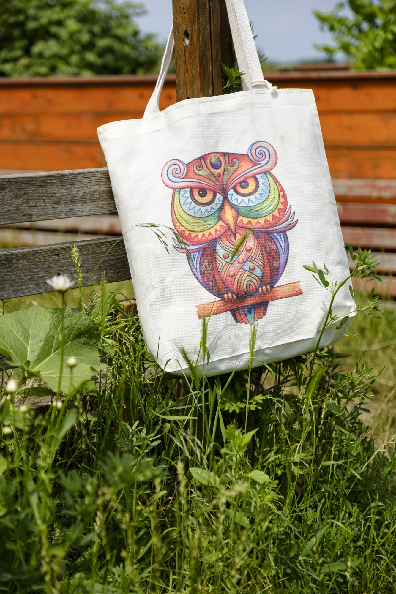 Stoffbeutel 'Eule', multicolor, L 40 cm, B 9 cm, H 40 cm günstig bestellen