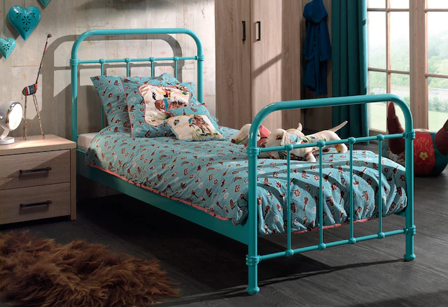 Vipack Einzelbett »New York, Bettgestell Metall, pulverbeschichtet, in zeitlosem Design« H/T ca. 100x210cm, inkl. Lattenrost, sehr stabil gebaut,  zwei Breiten und mehrere Farben zu Auswahl