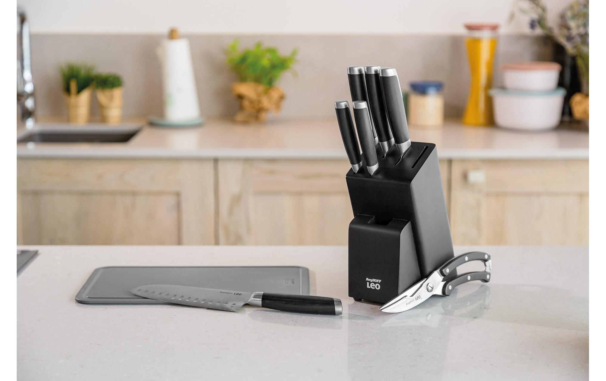 Messerblock-Set mit Messer Leo Graphite 6-teilig, Schwarz6-tlg, messerblock Graphite