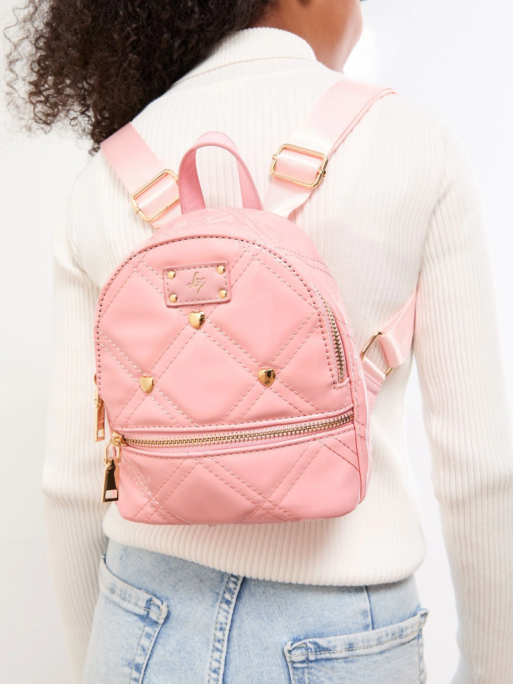 Lipsy Patent Quilted Mini School Backpack