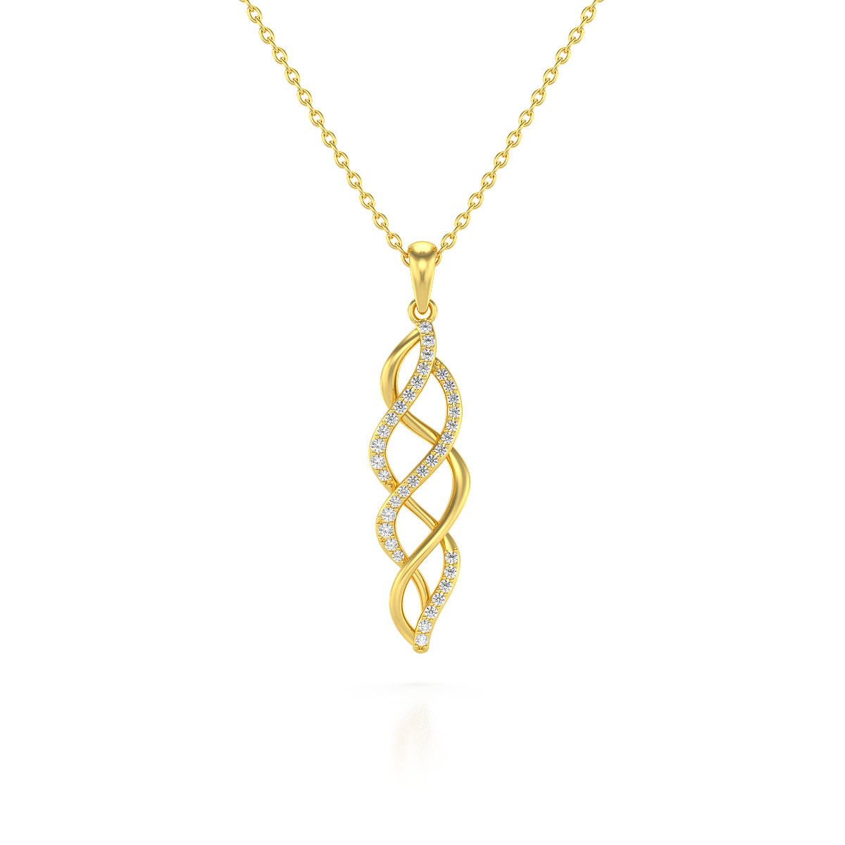 Collier Pendentif ADEN Or 585 Jaune Diamant Chaine Or 585 incluse 2.694grs