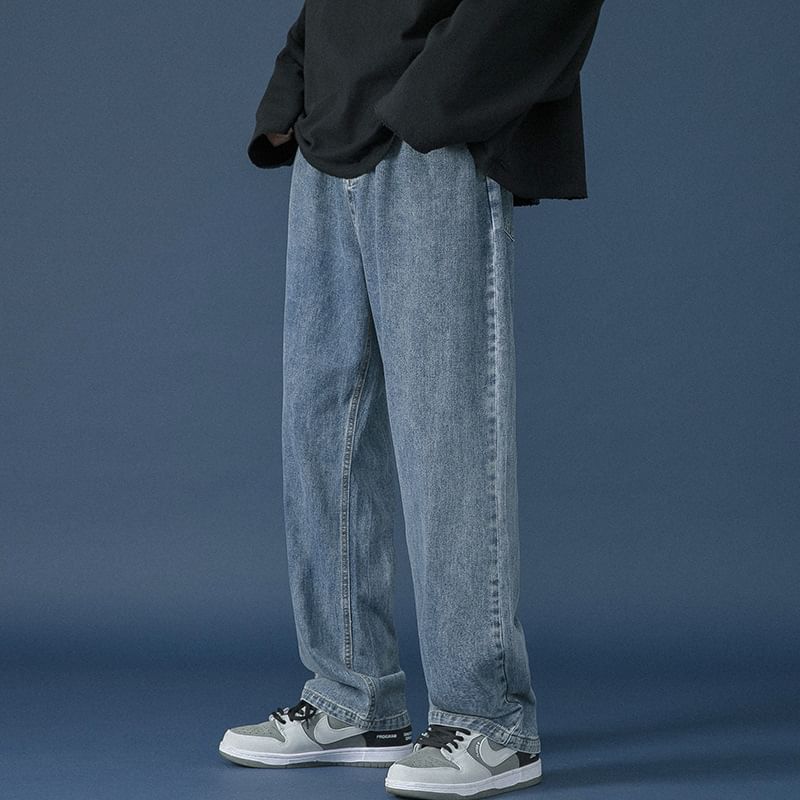 Obikan - Gewassen wijde jeans