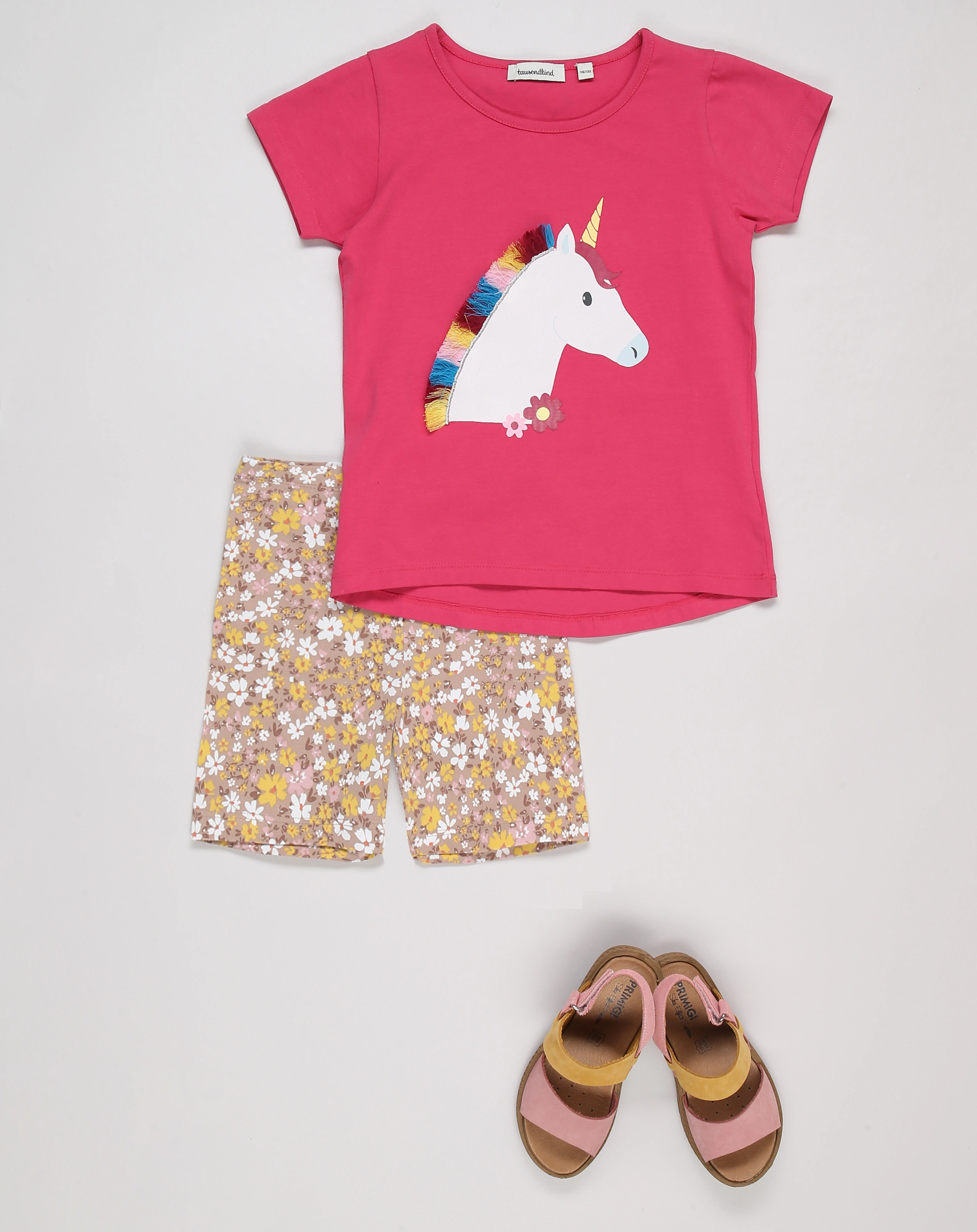 T-Shirt BUNTES EINHORN in pink