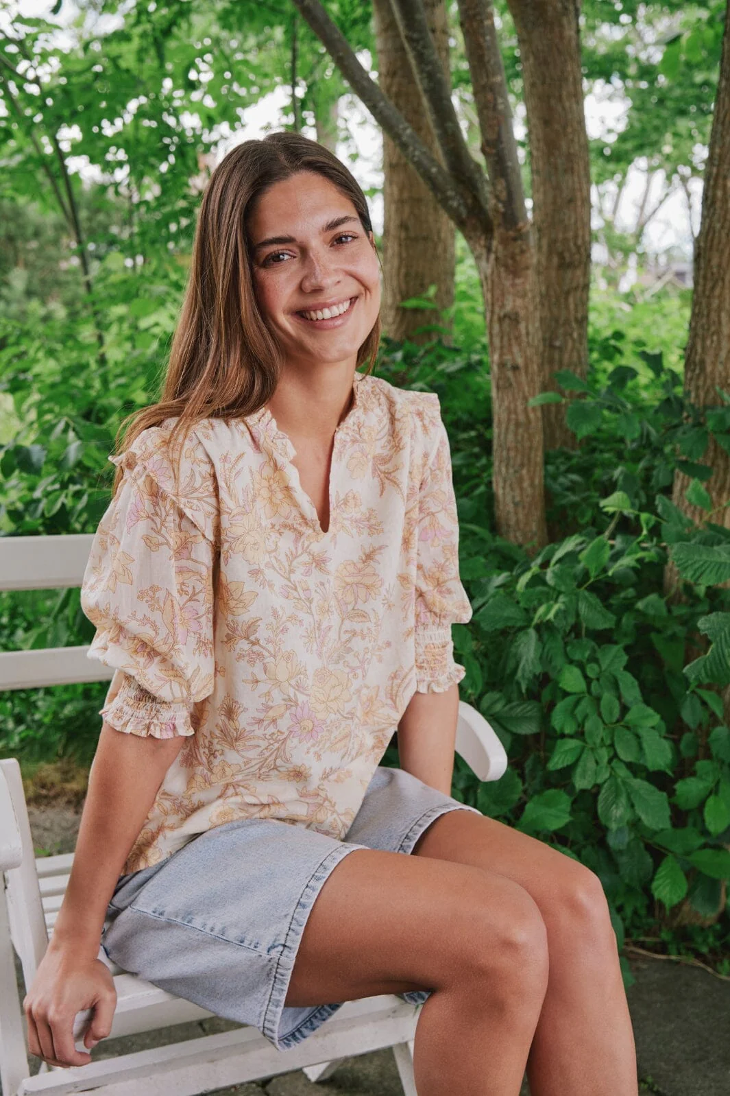 Neo Noir Davina Rose Field Blouse dusty yellow