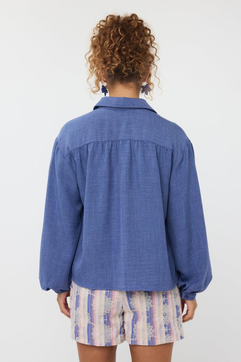 Ydence blauwe dames blouse