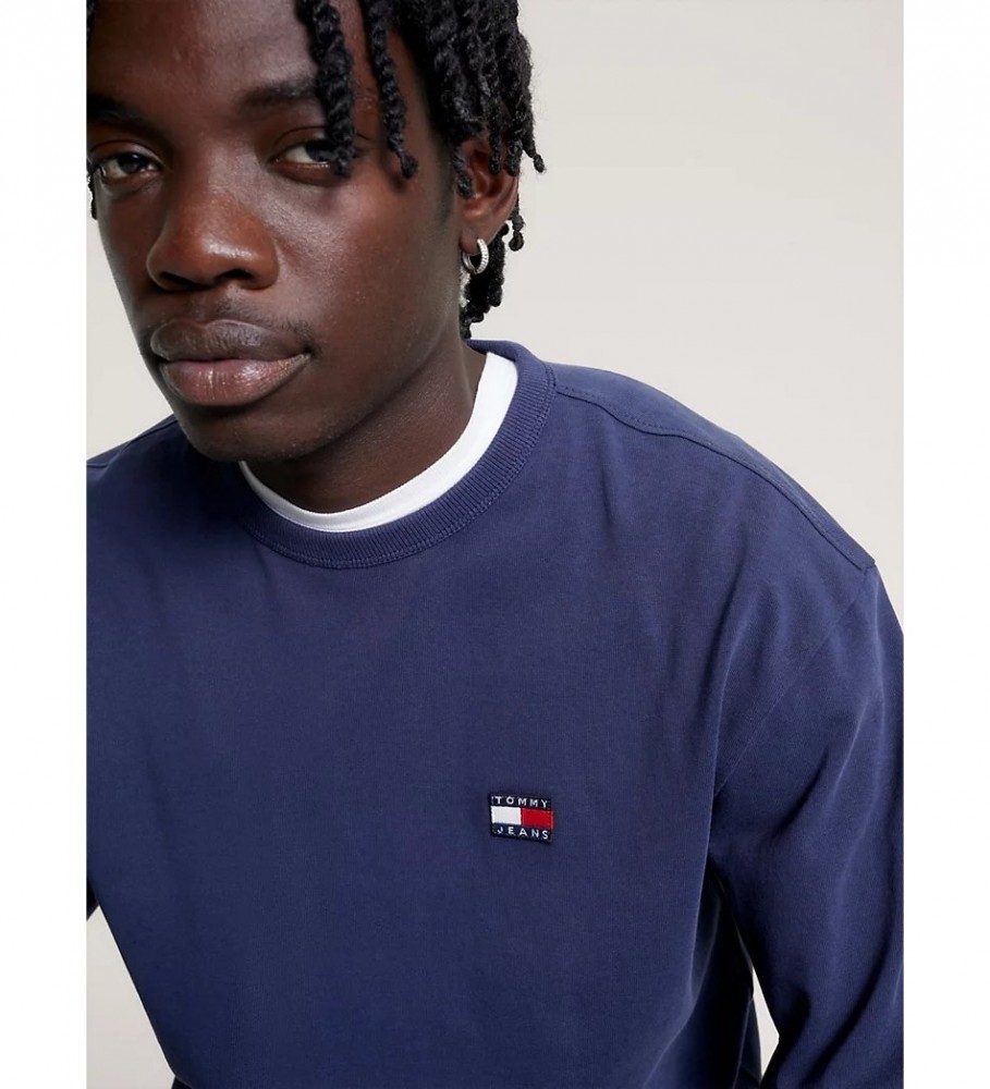 Camisa Tommy Jeans Essential de malha trançada com detalhe azul-marinho