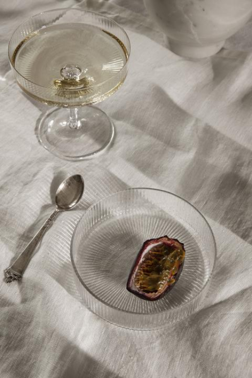 Ferm Living Ripple champagne glas set van 2 Clear