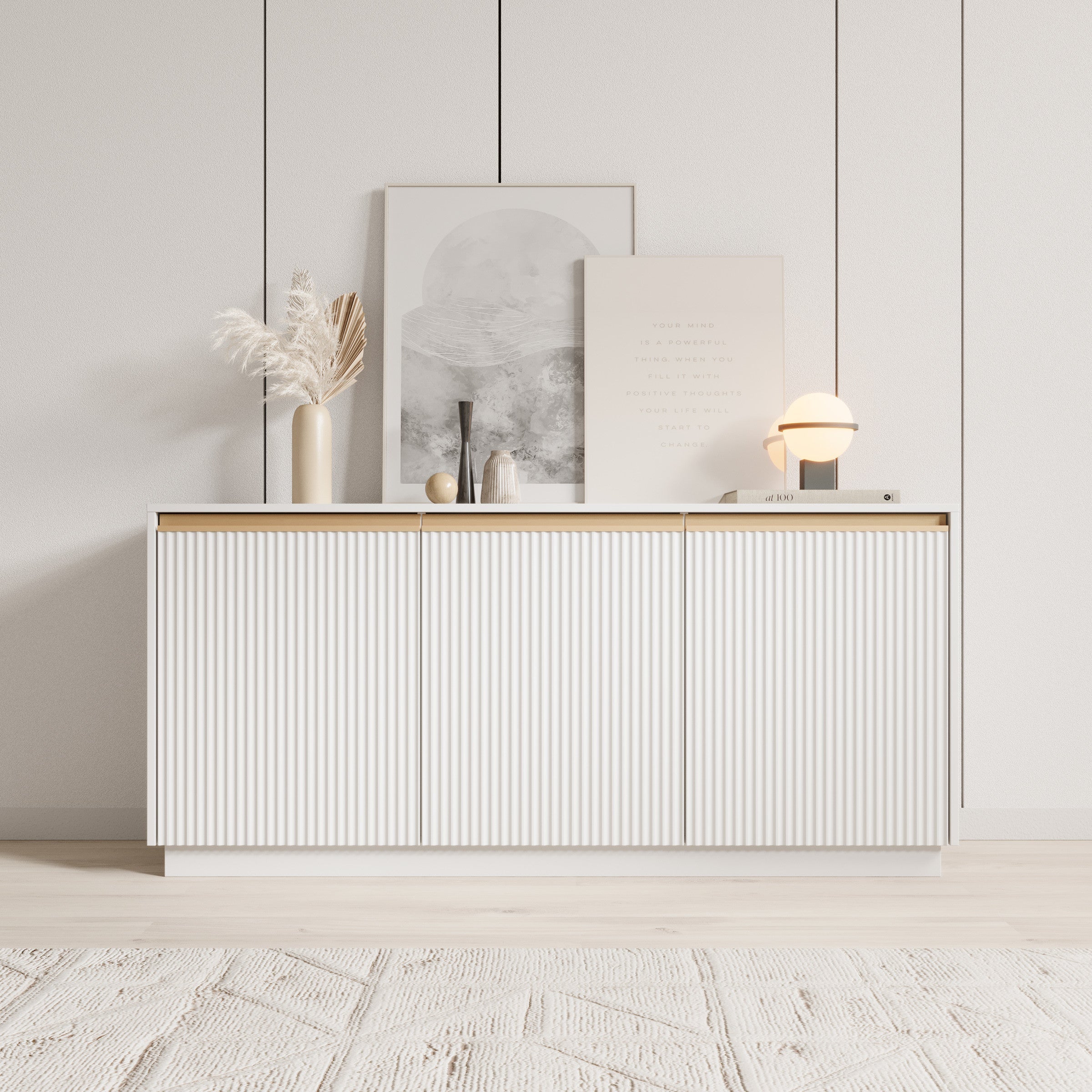 Meubella - Dressoir Remy - Wit - 154 cm