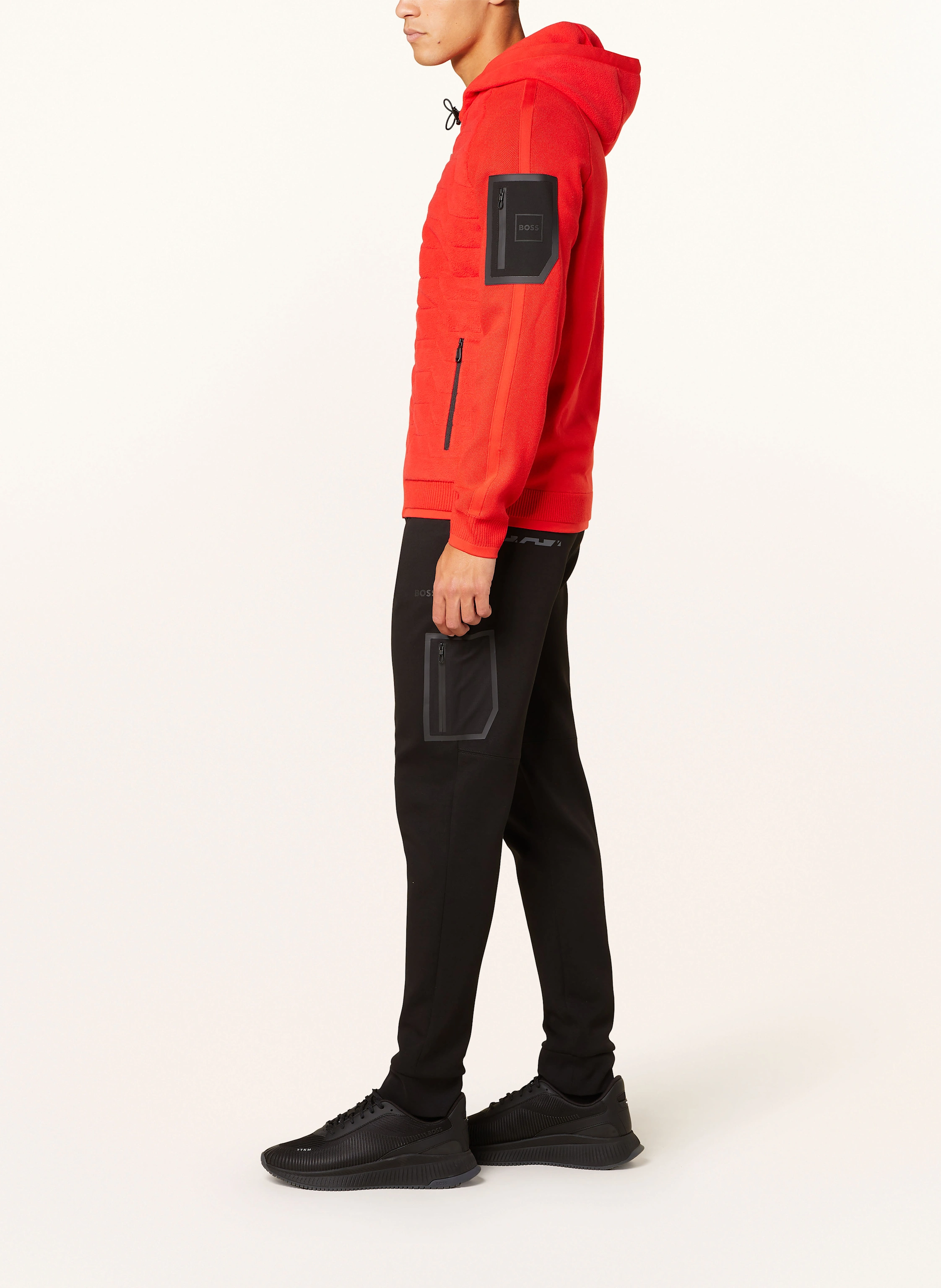 BOSS Sweatjacke MARTIC in Materialmix