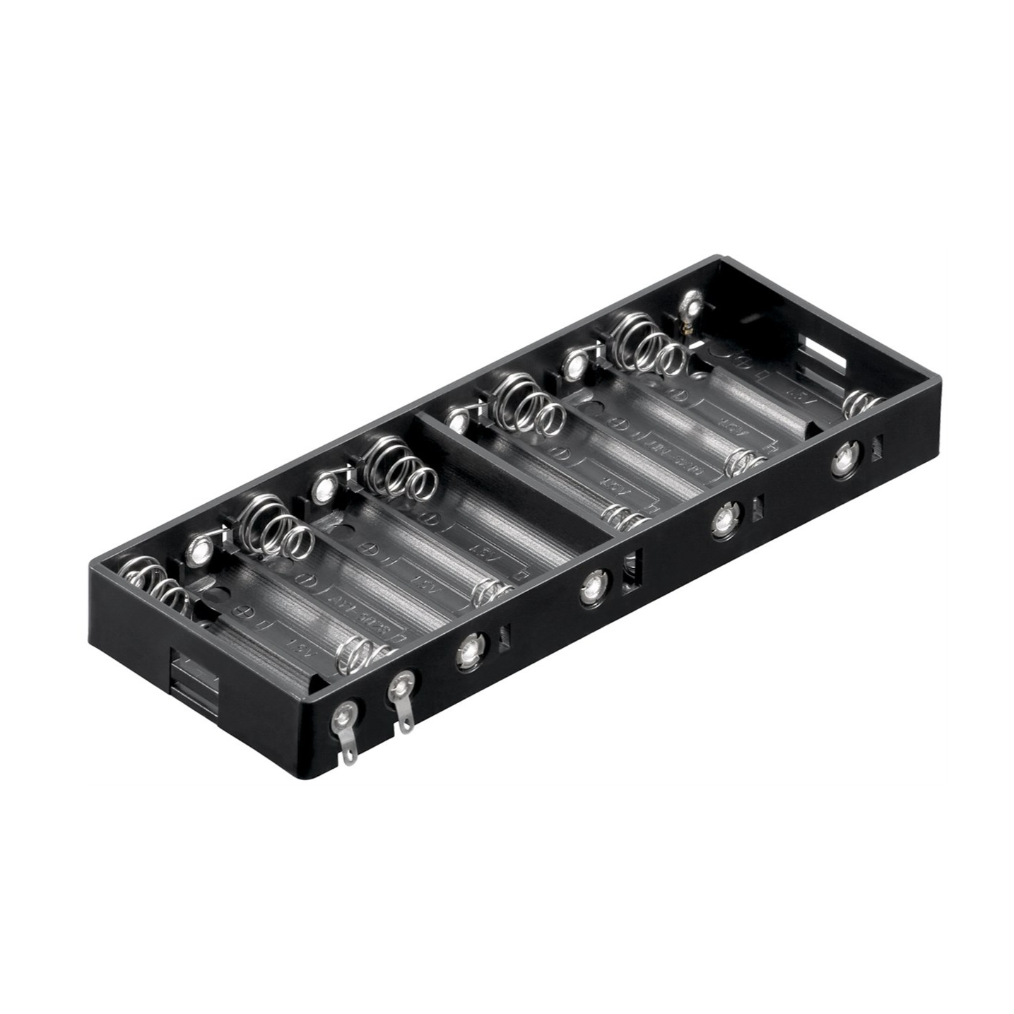 10x AA (Mignon) Batteriehalter mit U-Lötfahne (11986) - Schwarz