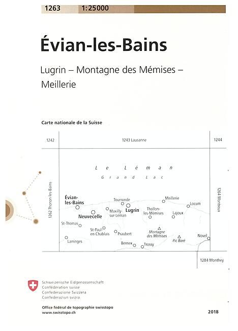 BUNDESAMT - 1263 EVIAN LES BAINS ECHELLE 1 25 000