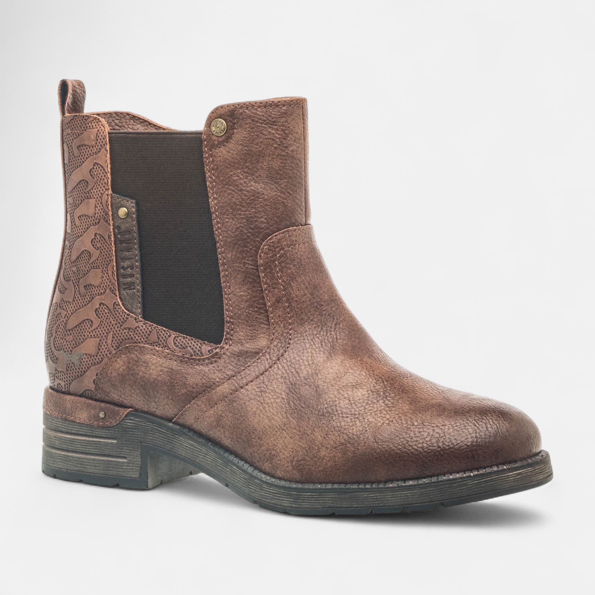 Boots chelsea Femme cognac