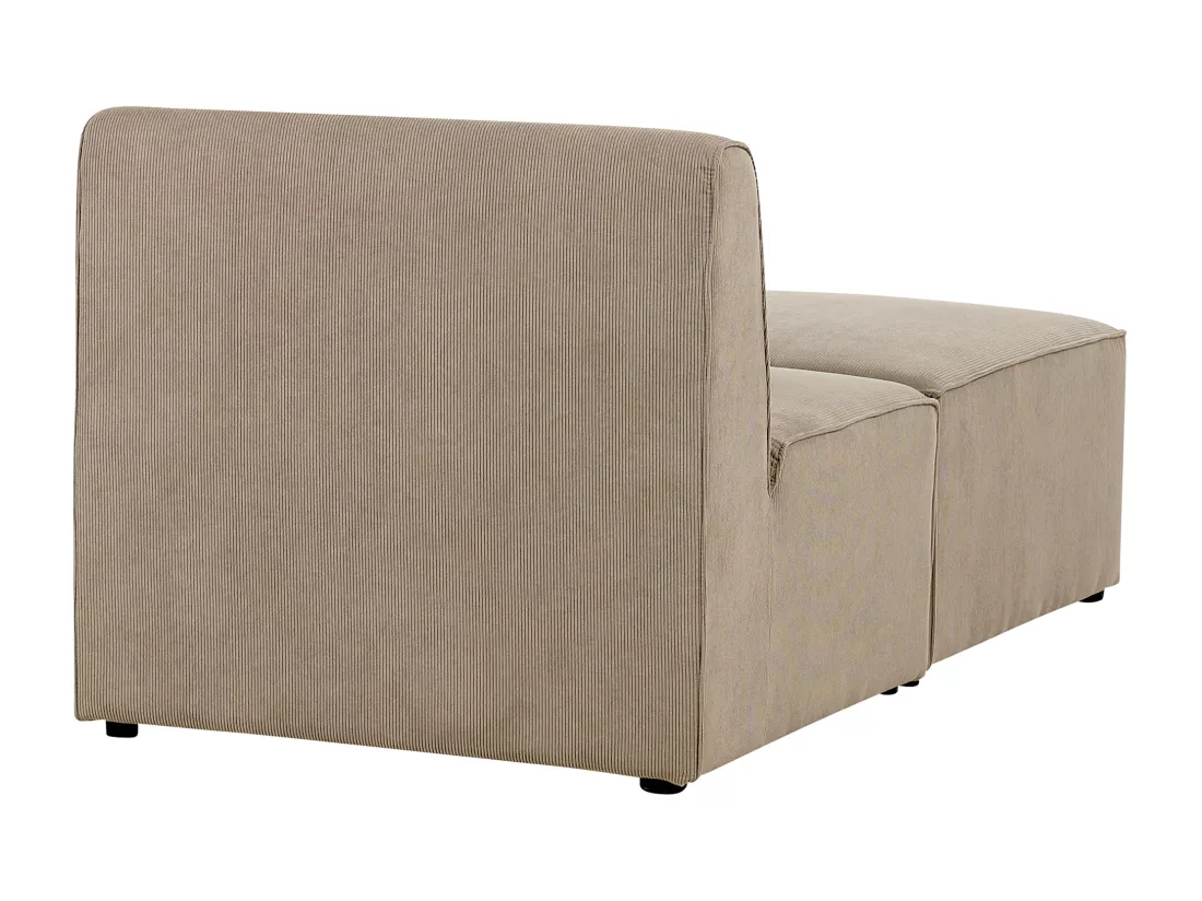 Chaise longue en velours côtelé taupe LEMVIG