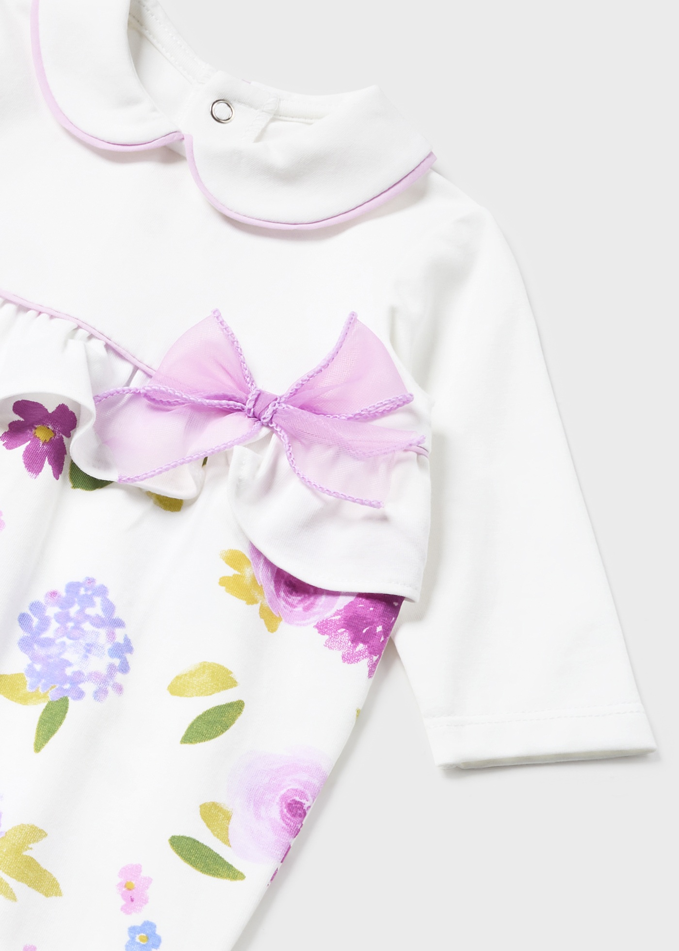 Macacão comprido Better Cotton para recém-nascidos, branco