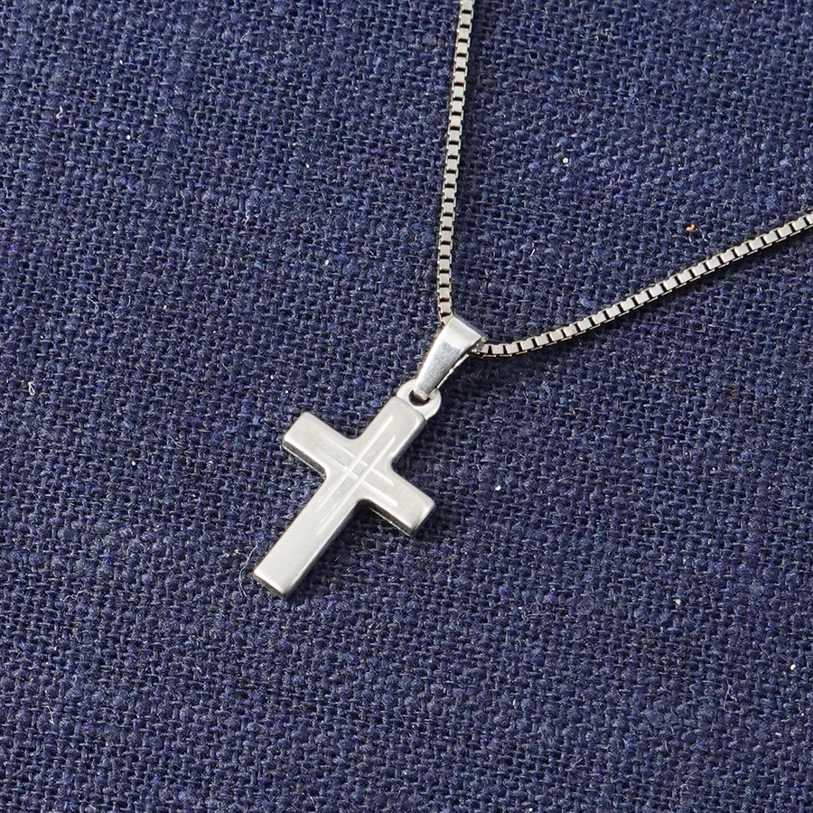 trendor Kinderkette mit Kreuz-Anhänger 925 Silber silver