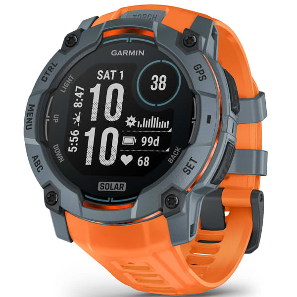 Montre cardio GPS GARMIN INSTINCT 3 50MM SOLAR TWILIG HT BEZEL W/ SOLSTICE BAND