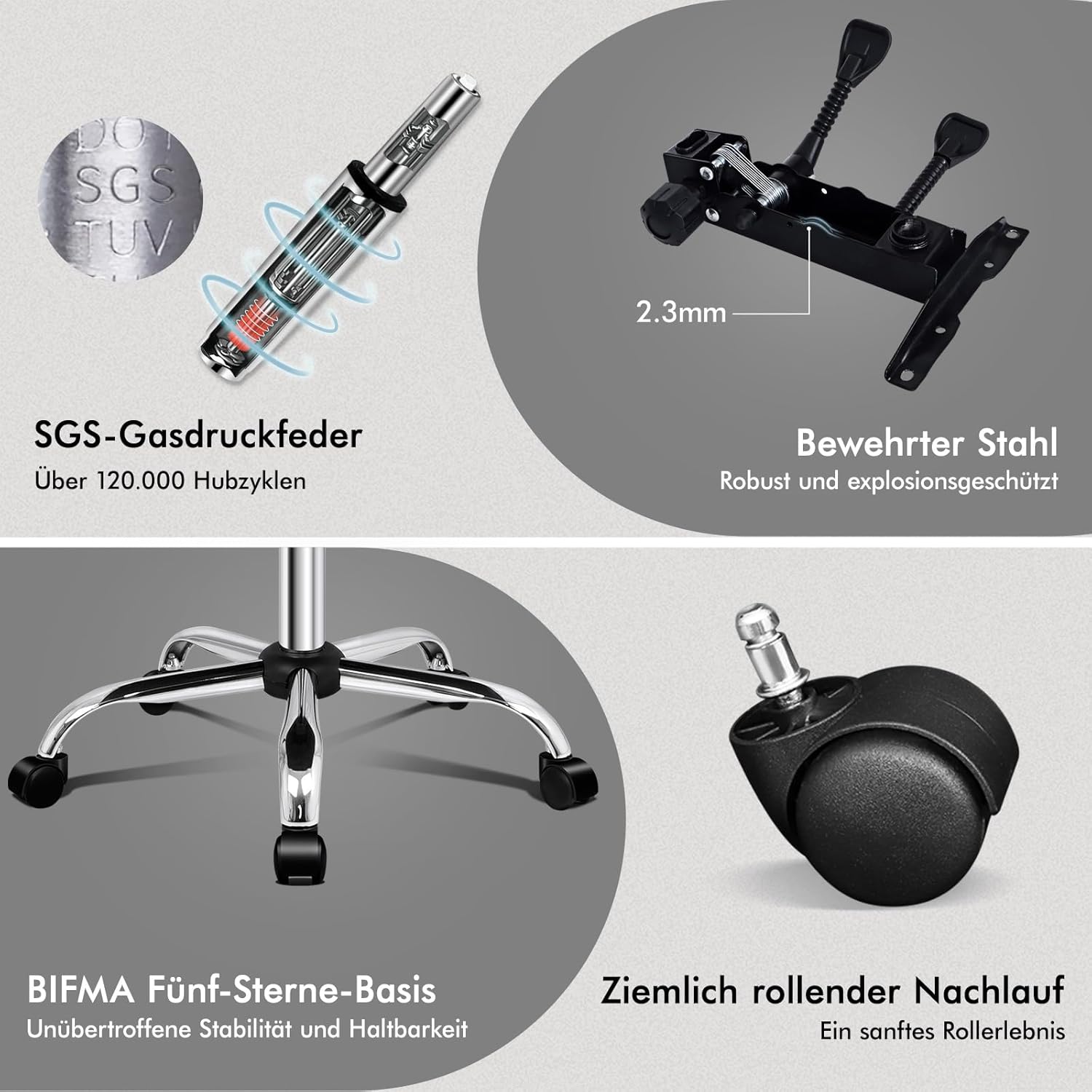 ALFORDSON Ergonomischer Bürostuhl, Schreibtischstuhl mit Wärmemassagefunktion, PU-Leder Computerstuhl mit gepolsterten Armlehnen und weicher Kopfstütze, Drehstuhl mit Rollen, Schwarz