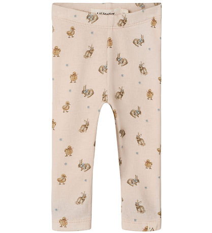 Lil' Atelier Leggings - Rib - NbfLavo - AOP - Morganit