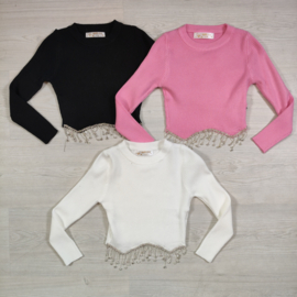 Diamond fringe crop top