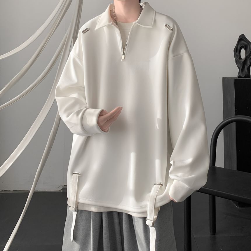 Wescosso - Polo-sweatshirt met halve rits en gesp