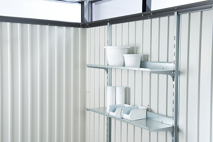 Abri de jardin double porte Biohort Panorama P4 en métal coloris gris foncé métallique ép.0,53 mm surface extérieure 7,58 m²