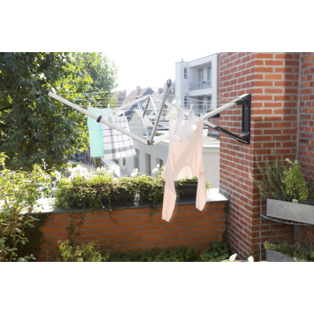 Brabantia WallFix Wanddroogrek - met Beschermhoes - 24 m - Metallic Grey