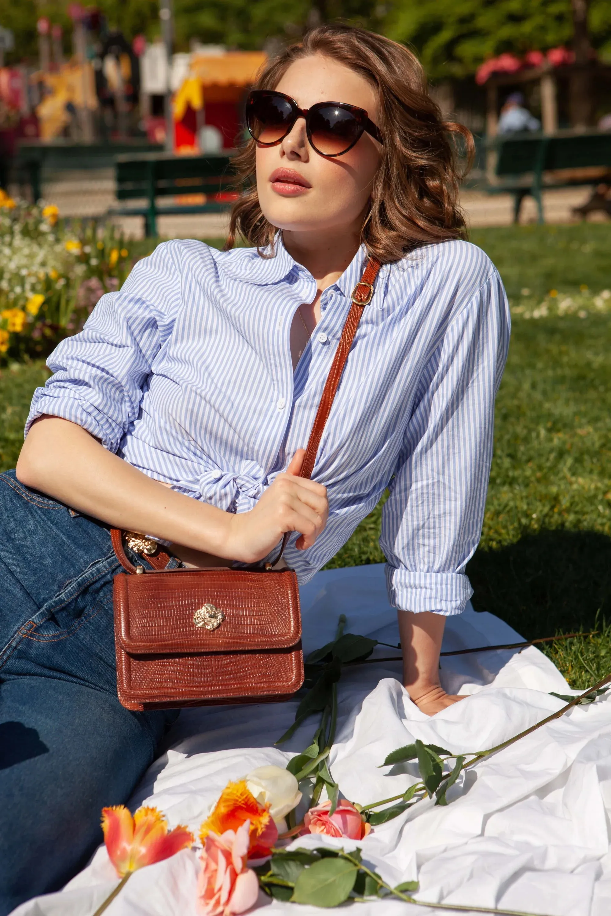Sac en cuir lézard Rosie Fauvette