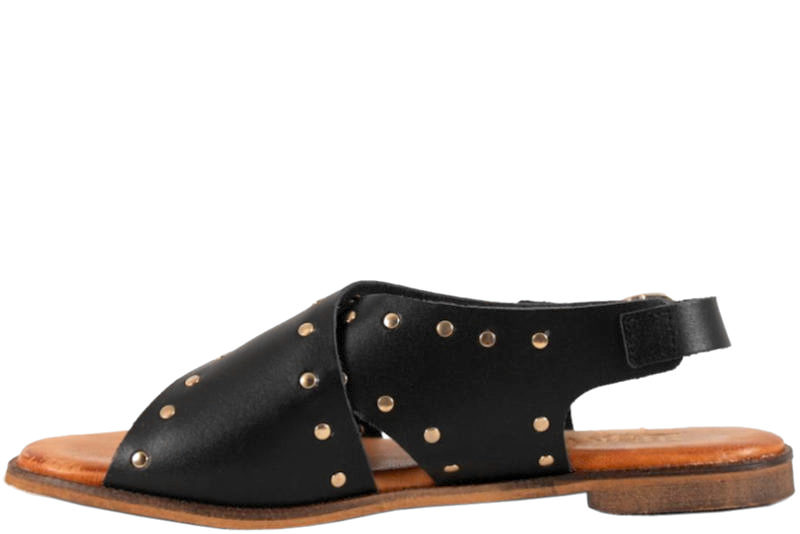 LBDK LET SORT SANDAL MED GULD NITTER