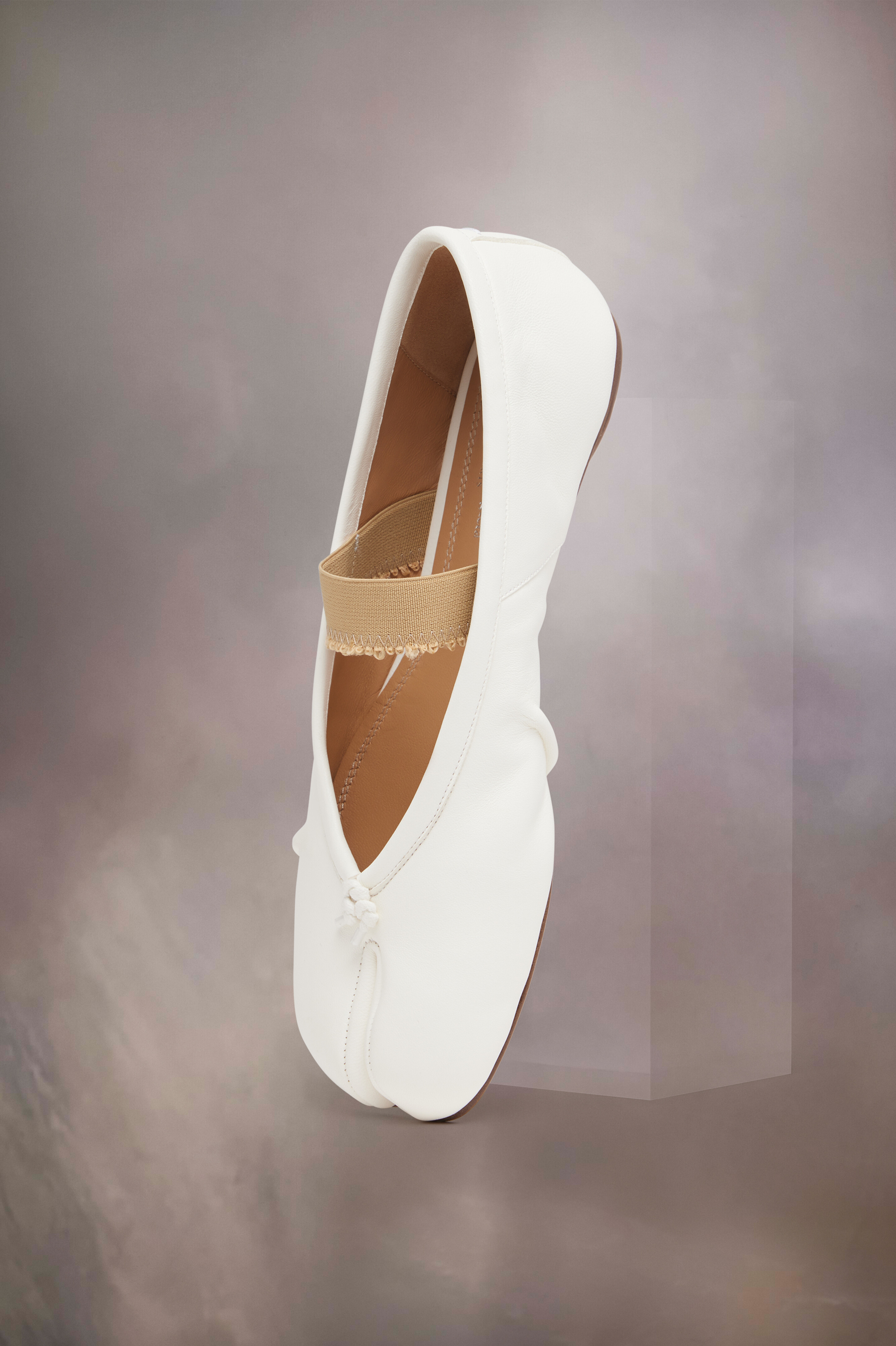 TABI BALLERINA FLAT ELASTIC BAND Blanc