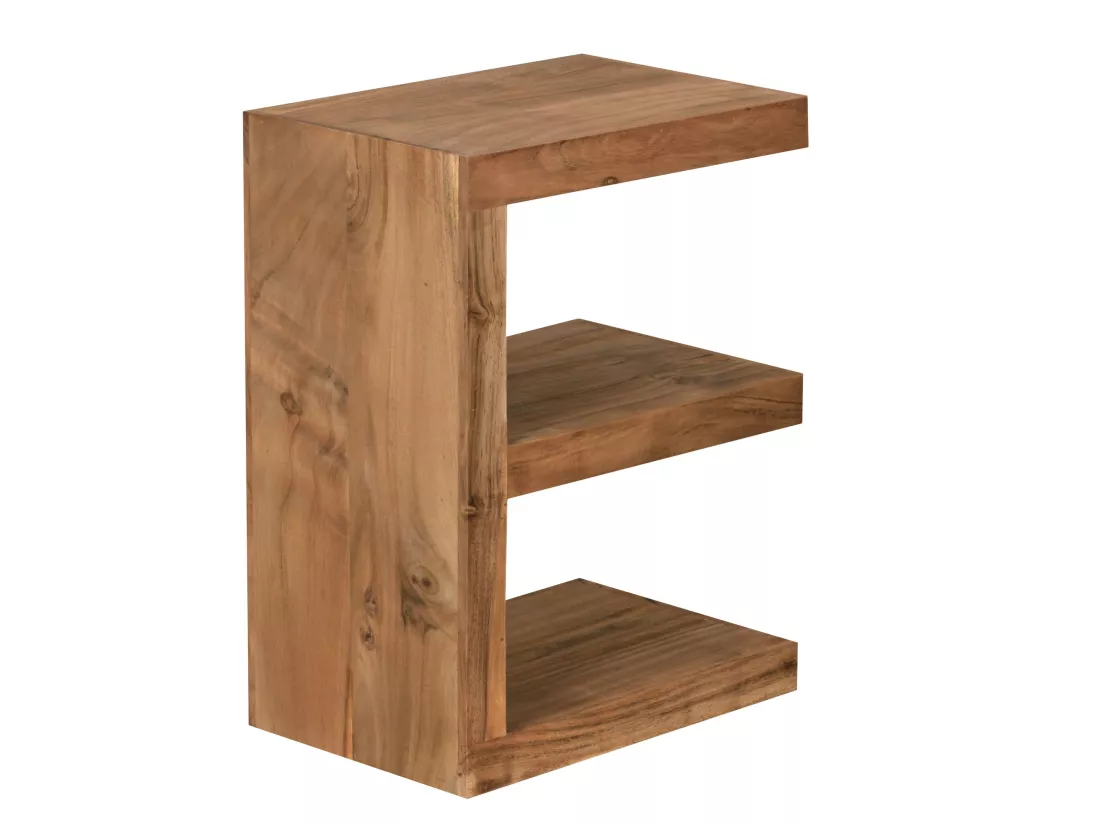Table d'appoint Bois Massif 45x60x30cm Bout de canapé Table de Salon