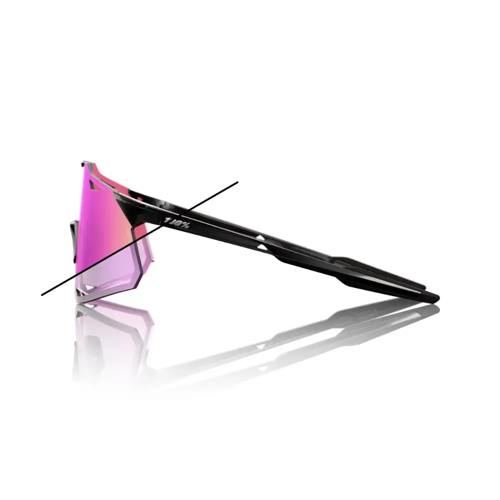 100% Hypercraft Sport Zonnebril Zwart met Photochromic Purple Mirror Lens