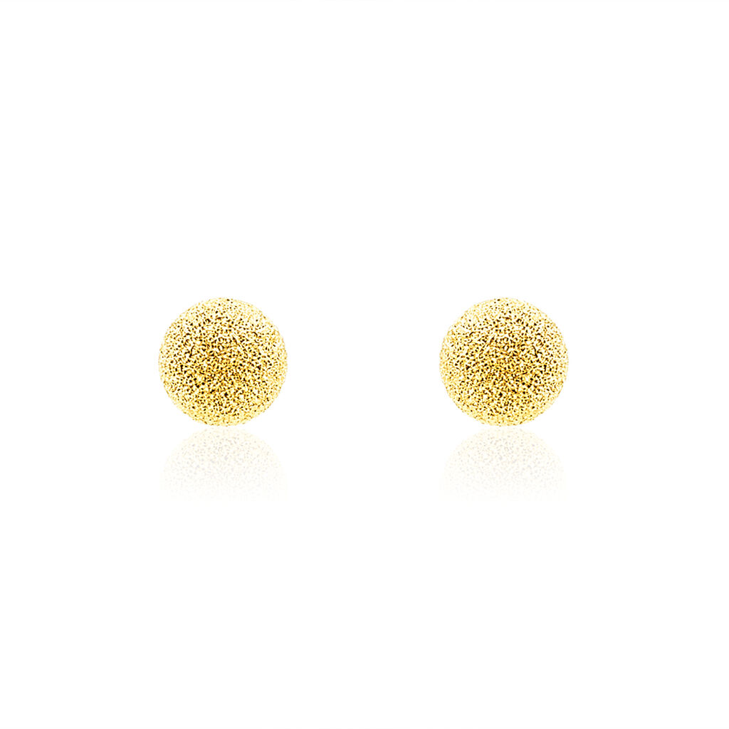 Boucles D'oreilles Puces Fidelia Boule Sablee Or Jaune