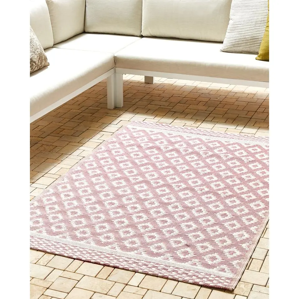 THANE - Outdoor kleed - Roze - 120 x 180 cm - Polypropyleen